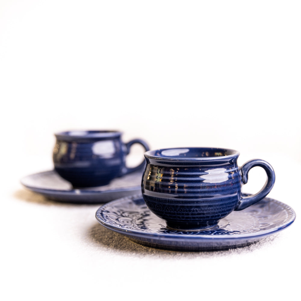 Indigo Design Cup & Saucer