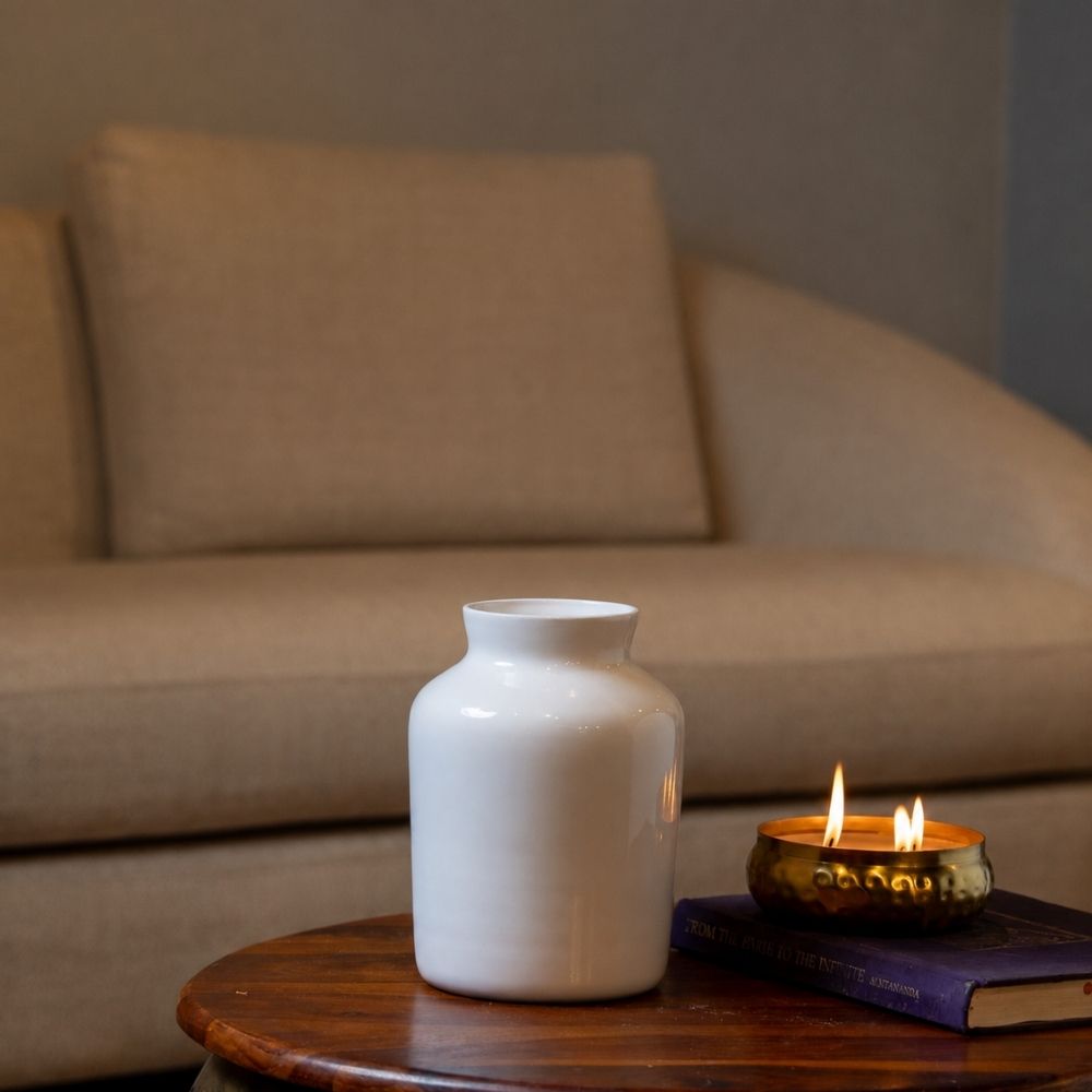 White Pillar Vase