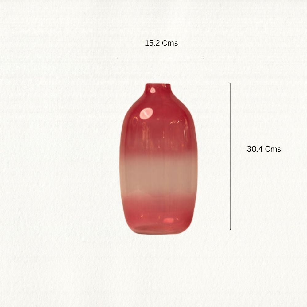 Wild Berry Pink Oval Glass Vase