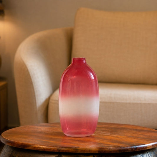Wild Berry Pink Oval Glass Vase