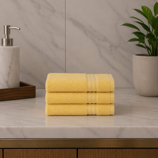 Yellow Cotton Face Towel
