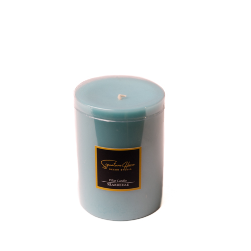 Set Of 2 Sea Breeze Scented Small Pillar Candles