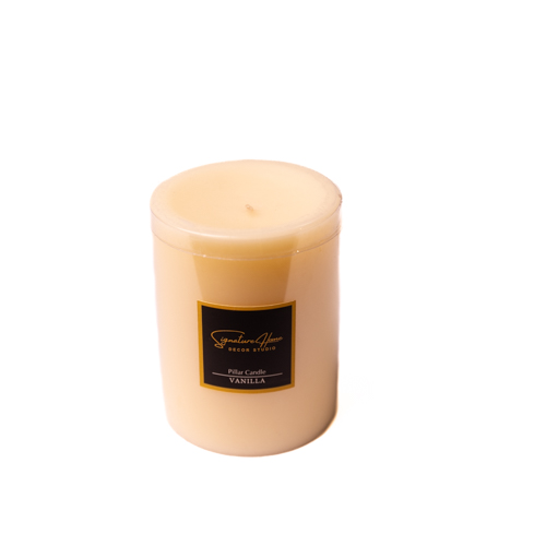 Set Of 2 French Vanilla Scented Small Pillar  Candles