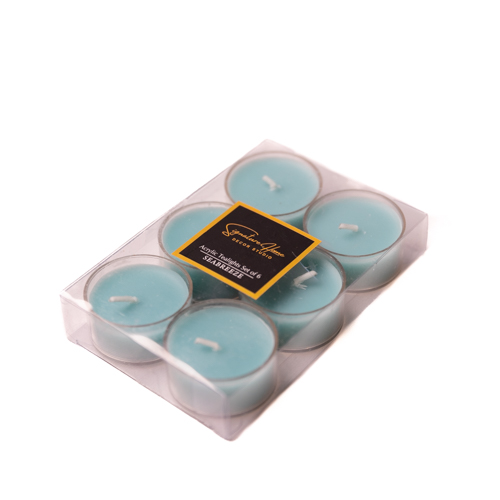 Set Of 2 Sea Breeze Scented Acrylic Encased Tea Lights