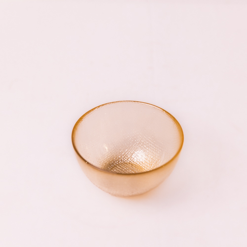 Set Of 2 Pale Gold Textured Glass Bowls – Small