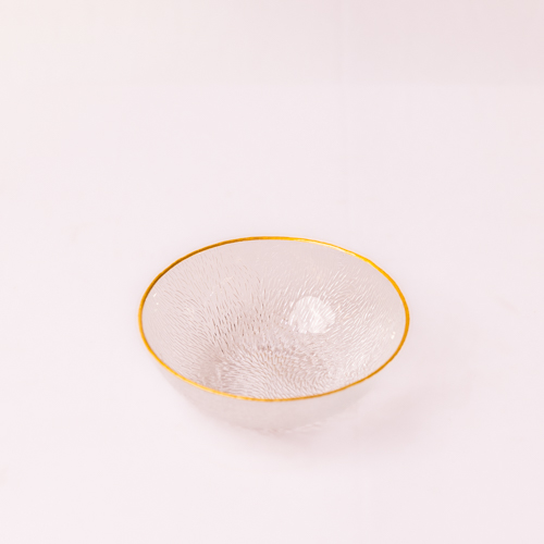 Set Of 2 Clear Textured Glass Bowls