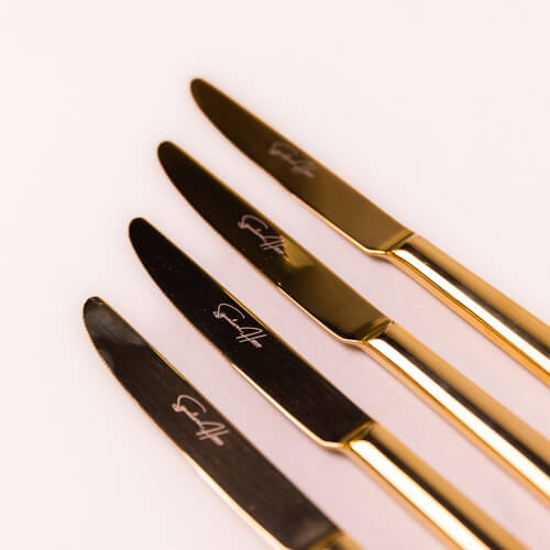 Set Of 4 Gold Hayward Table Knives