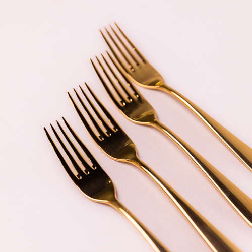 Set Of 4 Gold Hayward Table Forks