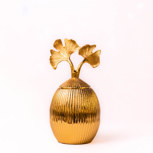 Gold Leaf Decorative Jar – L