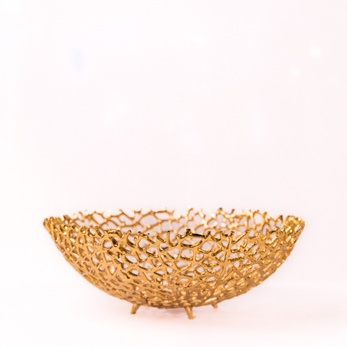 Gold Cutwork Metal Bowl – Large