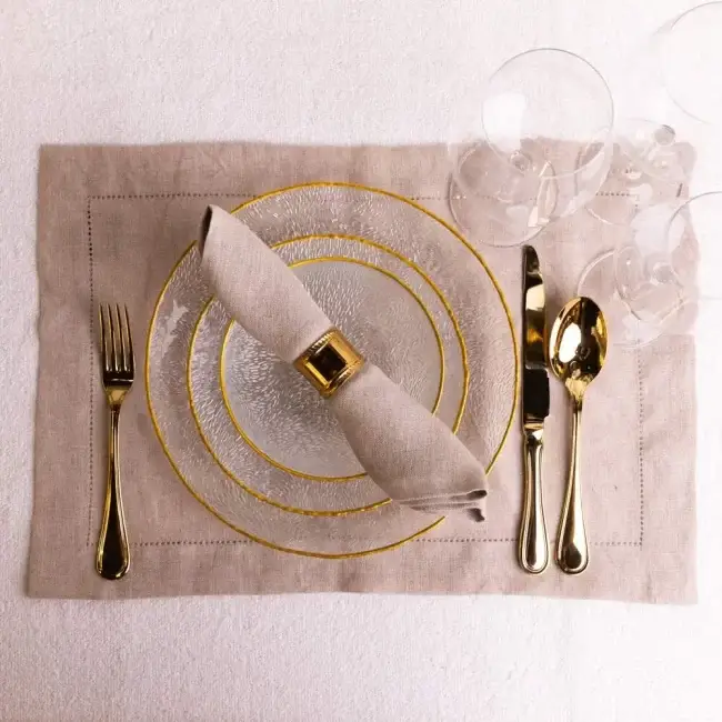 Beige Linen Table Placemats