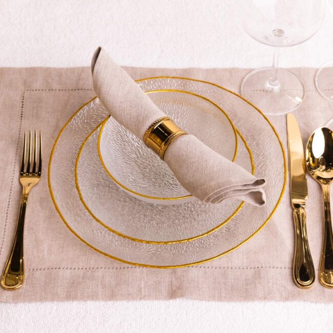 Beige Linen Table Placemats