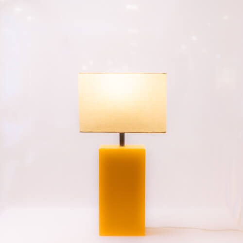 Mustard Faux Leather Table Lamp With Shade