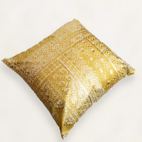 Yellow Foil Printed Cushion Cover