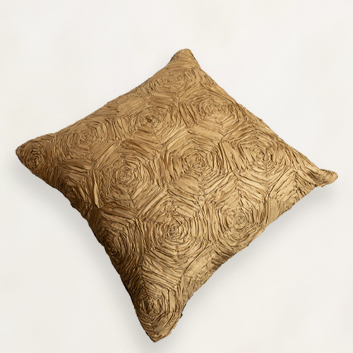 Gold Textured Hexagonal Cushion Cover