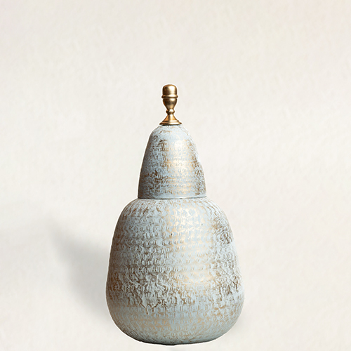 Ivory Metal Decorative Urn